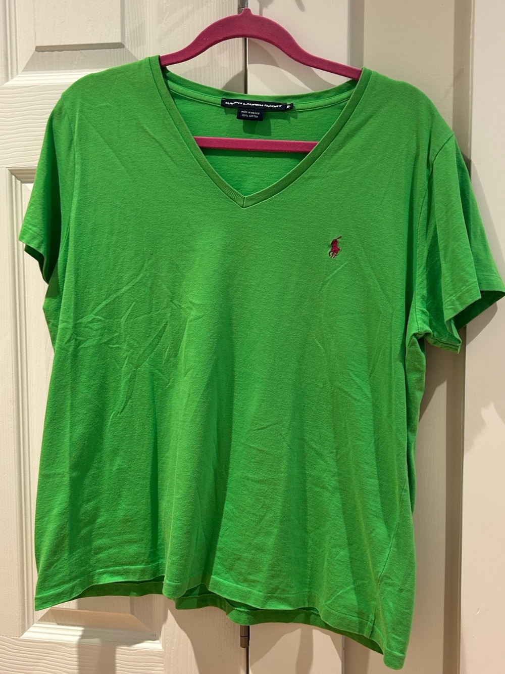 Ralph Lauren Bright Green V-Neck Short Sleeve Tee